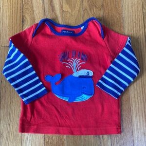 Joules Red and Blue Kids Shirt with Whale